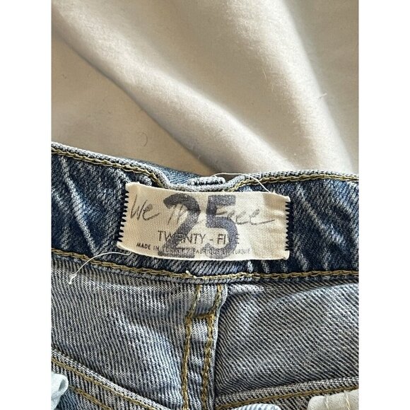 We The Free High Rise Straight Wide Leg Raw Hem Jeans Size 25 - Picture 8 of 12